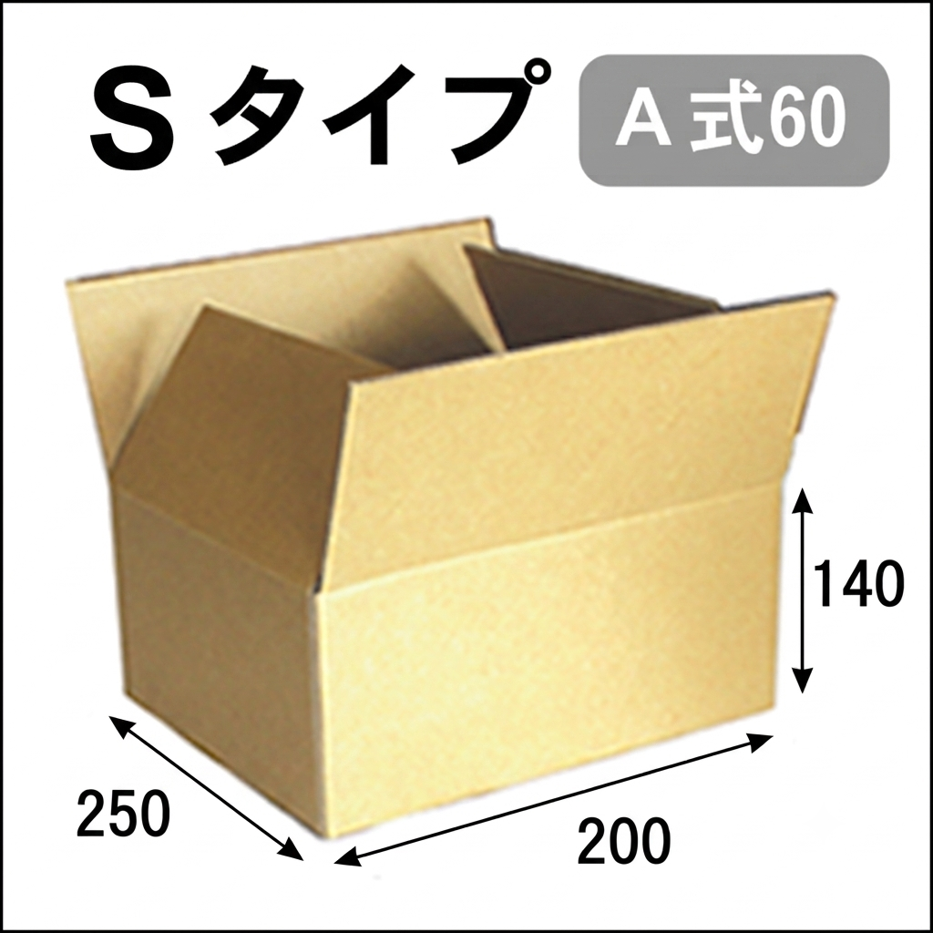 宅配便60サイズ（茶）A式ダンボール｜厚み3mm