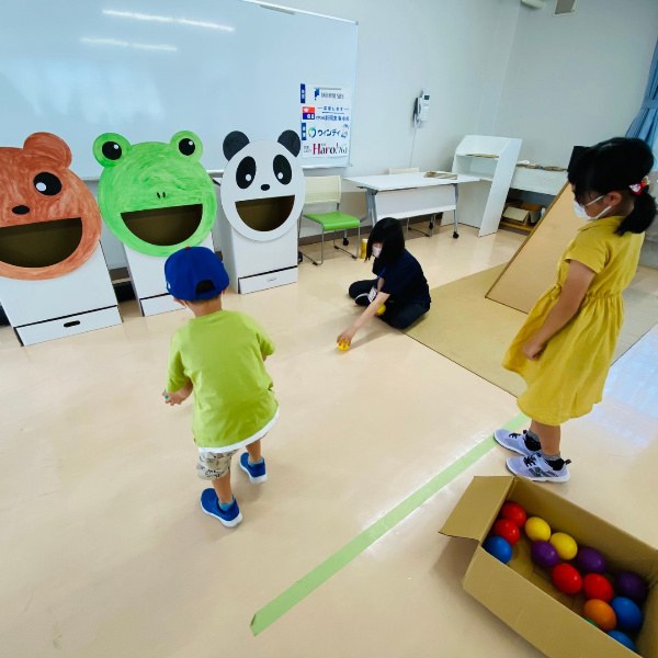 ボール遊び用ダンボール かえる・くま・パンダ（3体セット）